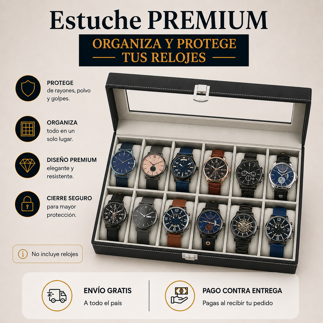 Estuche Organizador para 12 Relojes