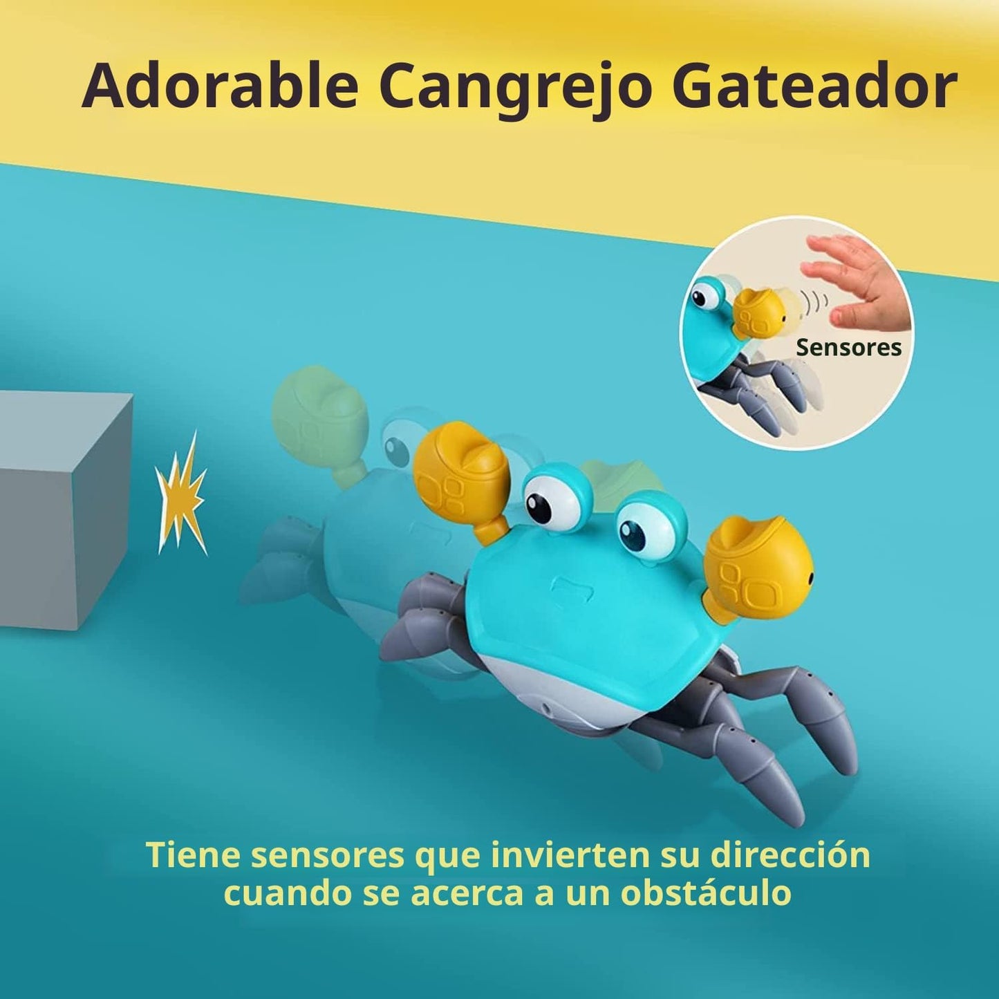 Cangrejo de Juguete viral 6-24 meses + GRATIS 1 Paq 4 Pilas