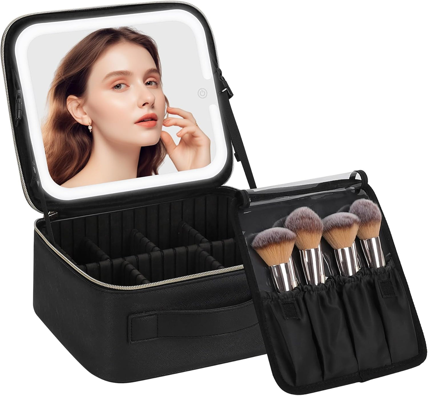 Estuche para maquillaje+ Limpiador de brochas