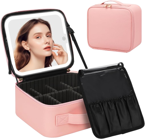 Estuche para Maquillaje Con Espejo Luz LED
