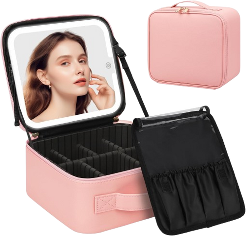Estuche para Maquillaje Con Espejo Luz LED