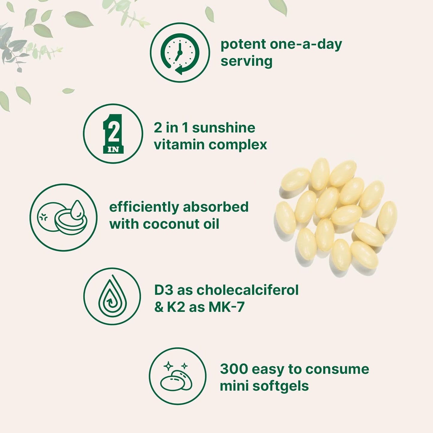 2x Vitamina D3+K2 Microingredients 5000IU