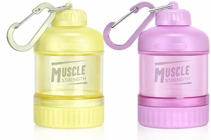 Recipiente tipo llavero MUSCLESTRENGHT || Para colágeno y pastillas